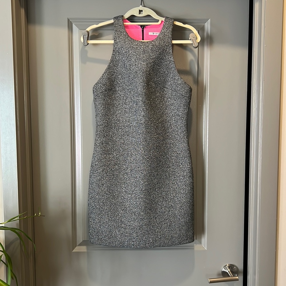 T by Alexander Wang - neoprene racer-back bodycon dress with hot pink lining